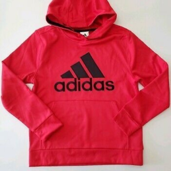 boys red adidas hoodie
